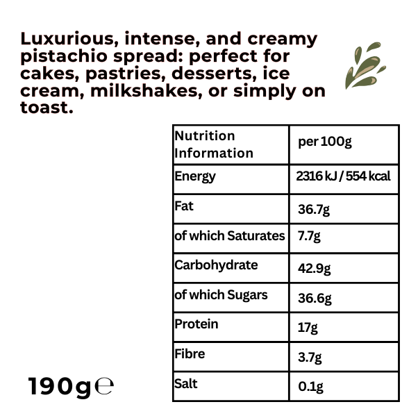 Spreadable Pistachio Cream - 1 kg Format